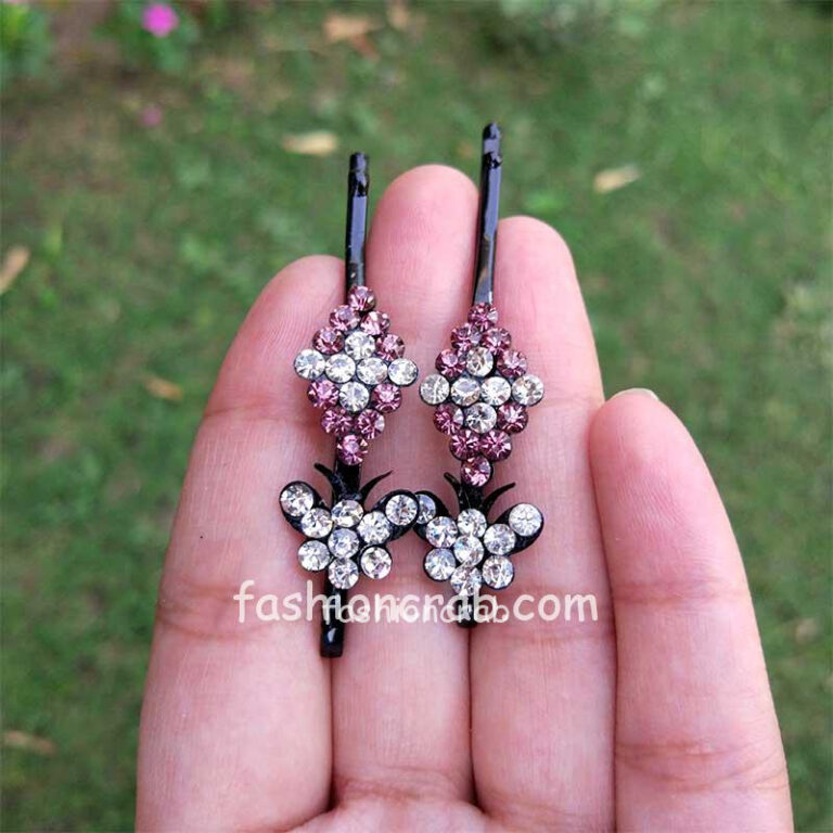 Trendy Light Pink Crystal Hair Pins for Wedding