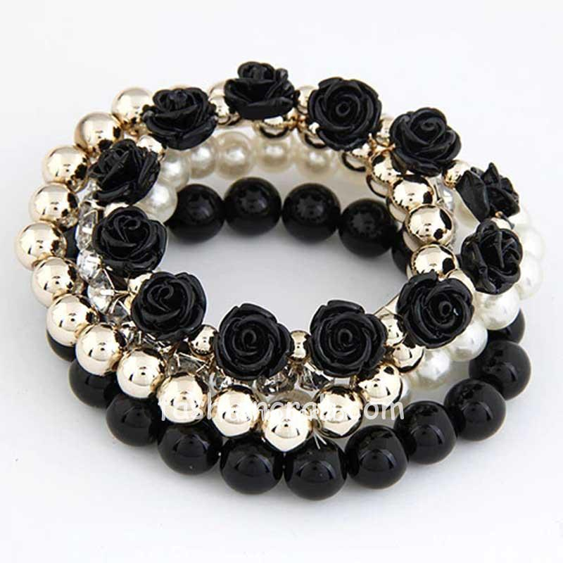 Multilayer Beads Adjustable Charm Bracelet