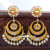 Yellow Meenakari Chandbali Earring