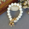 Elephant White Beads Bracelet-01 Elephant White Beads Bracelet