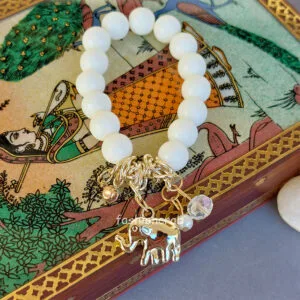 Elephant White Beads Bracelet