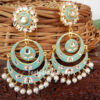 Light Blue Meenakari Chandbali Earring