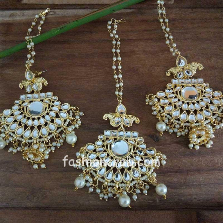 Traditional Punjabi Kundan Tikka Set