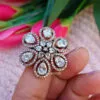 Flower Shaped Adjustable Cubic Zirconia Ring for Party