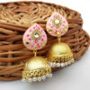 Indian Traditional Light Pink Meena Jhumki Jhumka Earrings