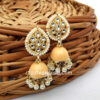 Light Orange Small Jhumka Earrings for Women