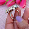 Silver Flower Cubic Zirconia Finger Ring for Ladies-02 Silver Flower Cubic Zirconia Finger Ring for Ladies