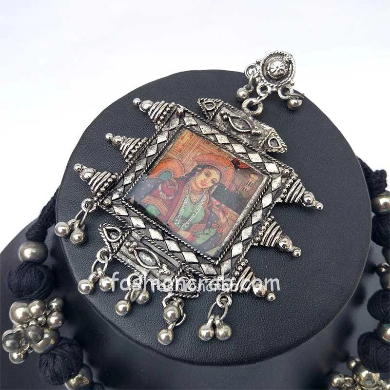 Digital Print Antique Maharani Necklace Set