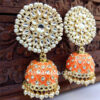 Orange Traditional Jhumka Earring for Wedding-01 Orange Traditional Jhumka Earring for Wedding