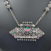 Stone Embellished German Silver Necklace Set-01 Stone Embellished German Silver Necklace Set