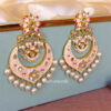 Light Pink Meenakari Chandbali Earrings
