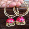 Dark Pink Jhumka Hoop Earring