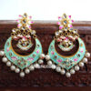 Light Green Meenakari Chandbali Earrings