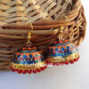 Maroon Pearl Meenakari Big Jhumka Earring