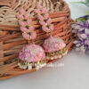 Cherry Pink Enamel Fusion Jhumka Earring
