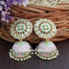 Floral Hand Painted Meenakari Light Pink Jhumka Earring Floral Hand Painted Meenakari Light Pink Jhumka Earring Online