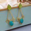 Green Turquoise Stone Earrings-01 Green Turquoise Stone Earrings
