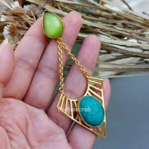 Green Turquoise Stone Earrings
