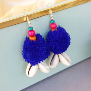 Handmade Blue Thread Earrings