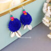 Handmade Blue Thread Earrings