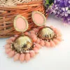 Light Peach Pearl Earrings for Saree