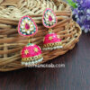 Small Pink Meenakari Jhumka Earring