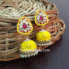 Small Yellow Meenakari Jhumka Earring