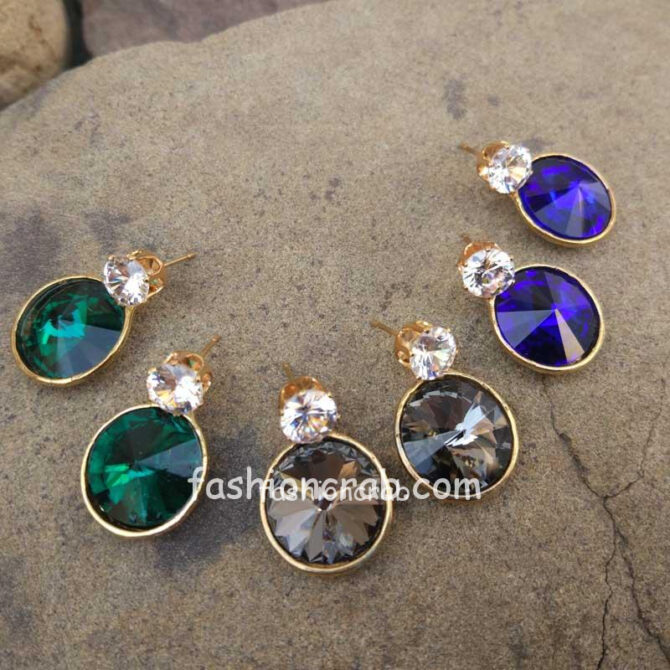 Green Grey and Blue Color Combo of 3 Earrings Green Grey and Blue Color Combo of 3 Earrings