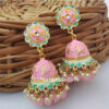 Light Pink Jhumka Earrings for Saree