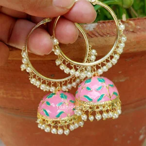 Light Pink Jhumka Hoop Earring