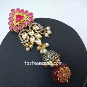 Maroon Colour Bridal Jewellery Set for Wedding