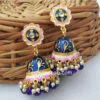 Navy Blue Jhumka Earrings for Saree