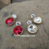 Red and White Color Combo of 2 Earrings