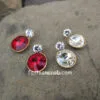 Red and White Color Combo of 2 Earrings