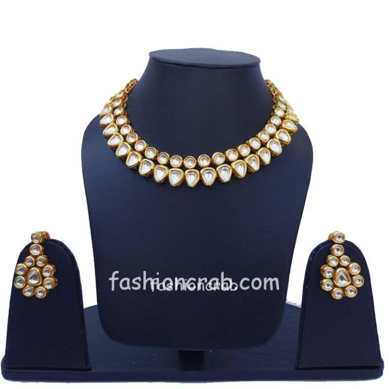 Two Layer Kundan Necklace Set for Bride