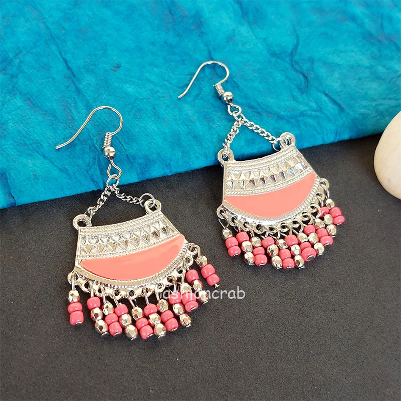 Peach Color Bohemian Earring