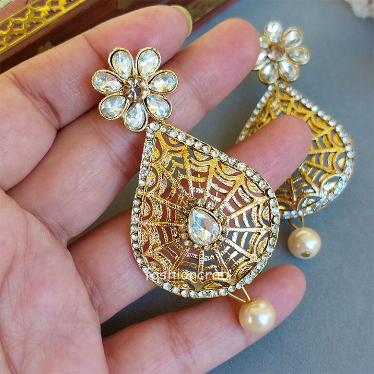Flower Shaped Stone Earrings