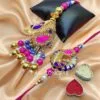 Handmade Designer Lumba Rakhi Set for Bhai Bhabhi-02 Handmade Designer Lumba Rakhi Set for Bhai Bhabhi