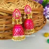 Pink Colour Handcrafted Meenakari Earrings