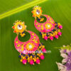 Pink Traditional Meenakari Earring for Saree