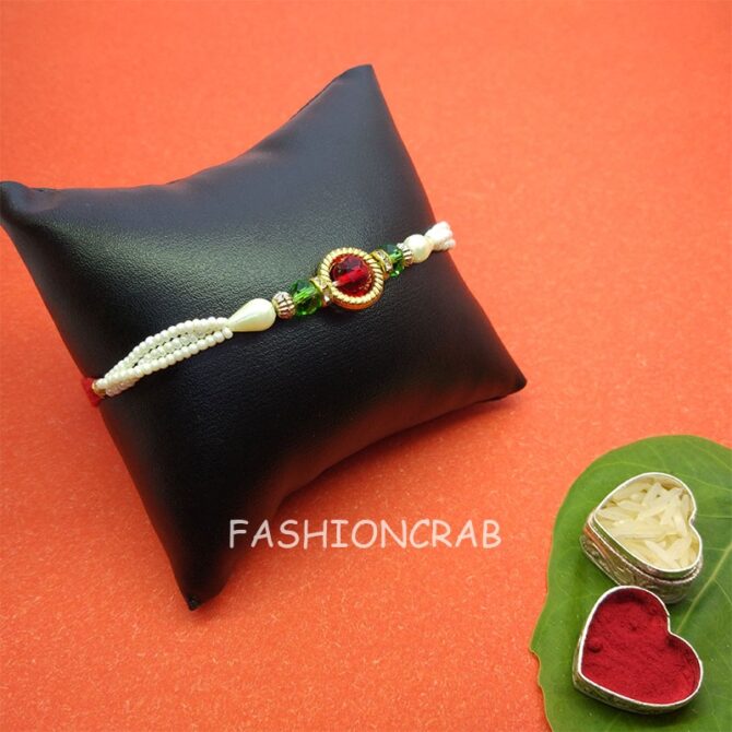 Small Pearl Dori Rakhi Small Pearl Dori Rakhi