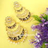 Three Layer Black Meenakari Kundan Chandbali Earring