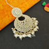 Dazzling Kundan Pearl Maangtikka for Bride