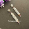 Handcrafted Pink Color Stone German Silver Earring
