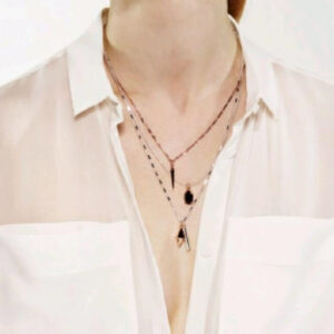 Layered necklace with White Shirt