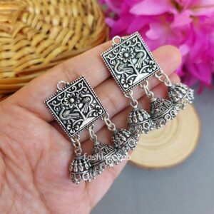 Oxidised German Silver Earrings