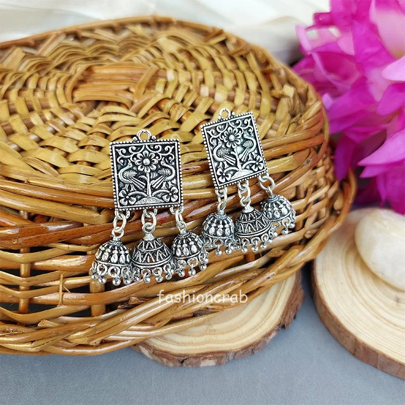 Oxidised German Silver Earrings