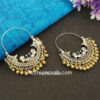 Oxidised Silver Dual Toned Chandbali Earring for Girls