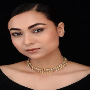 Polki Choker with Plunging Neck