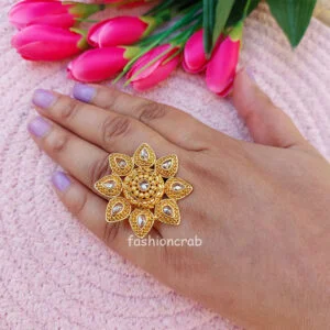 Polki Finger Ring for Bride